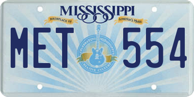 MS license plate MET554