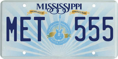MS license plate MET555