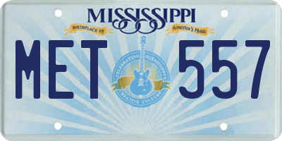 MS license plate MET557
