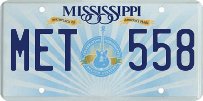 MS license plate MET558