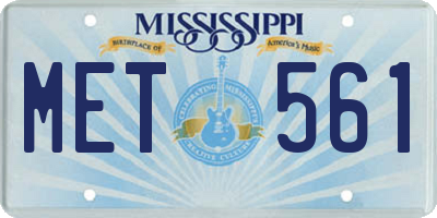 MS license plate MET561