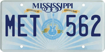 MS license plate MET562