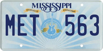MS license plate MET563
