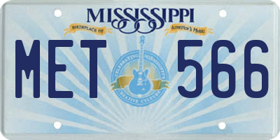 MS license plate MET566