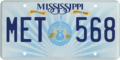 MS license plate MET568