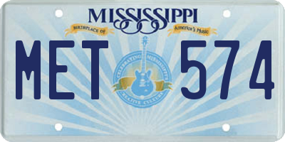 MS license plate MET574