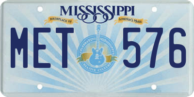 MS license plate MET576