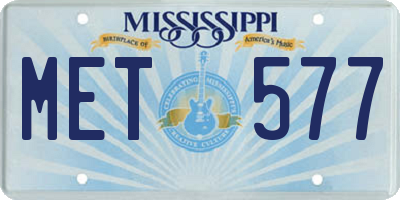 MS license plate MET577
