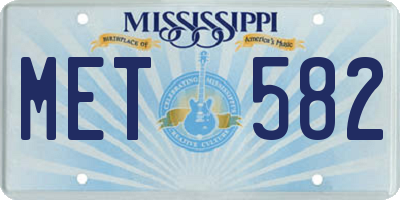 MS license plate MET582