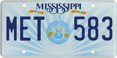 MS license plate MET583