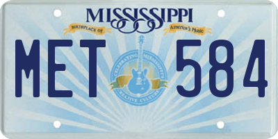 MS license plate MET584