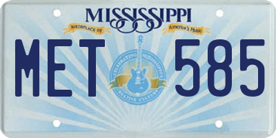 MS license plate MET585