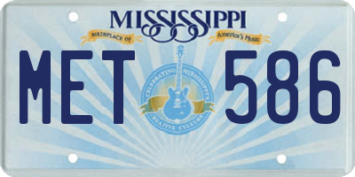 MS license plate MET586