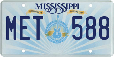 MS license plate MET588