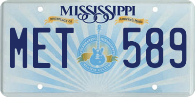 MS license plate MET589