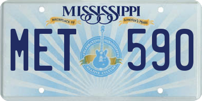 MS license plate MET590