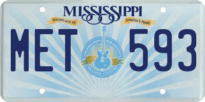 MS license plate MET593