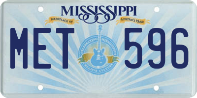 MS license plate MET596