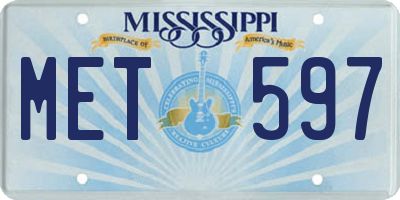 MS license plate MET597