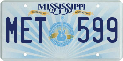 MS license plate MET599