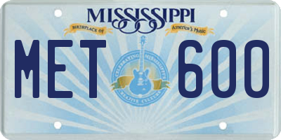 MS license plate MET600