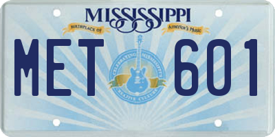 MS license plate MET601