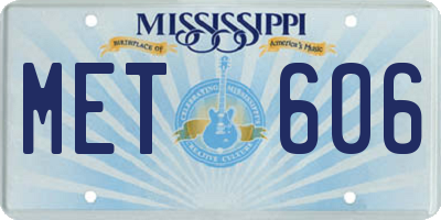 MS license plate MET606