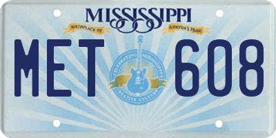 MS license plate MET608