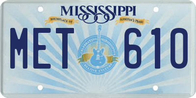 MS license plate MET610