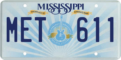 MS license plate MET611