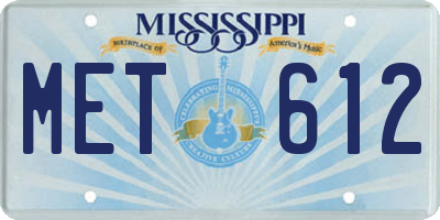 MS license plate MET612