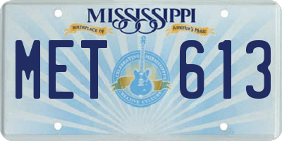 MS license plate MET613