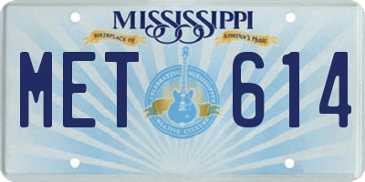 MS license plate MET614