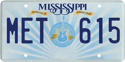 MS license plate MET615