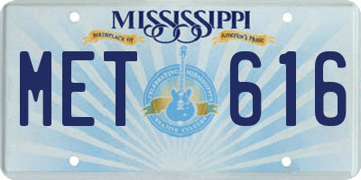 MS license plate MET616