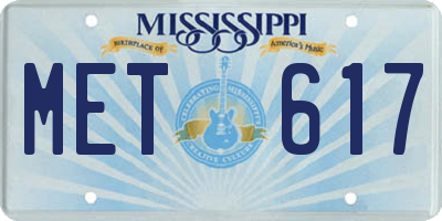 MS license plate MET617