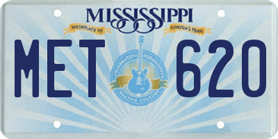 MS license plate MET620