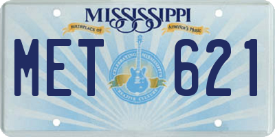 MS license plate MET621