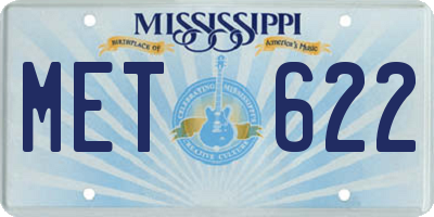 MS license plate MET622