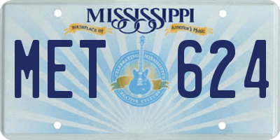 MS license plate MET624