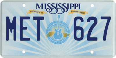MS license plate MET627