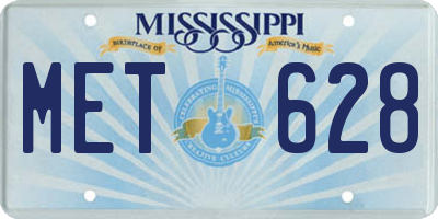 MS license plate MET628