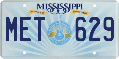 MS license plate MET629