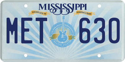 MS license plate MET630