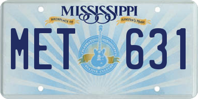 MS license plate MET631