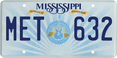 MS license plate MET632