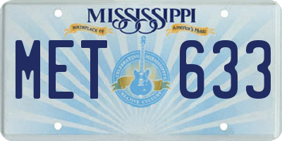 MS license plate MET633