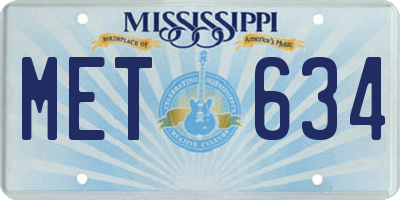 MS license plate MET634