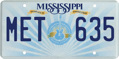 MS license plate MET635