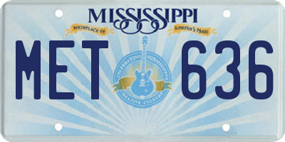 MS license plate MET636